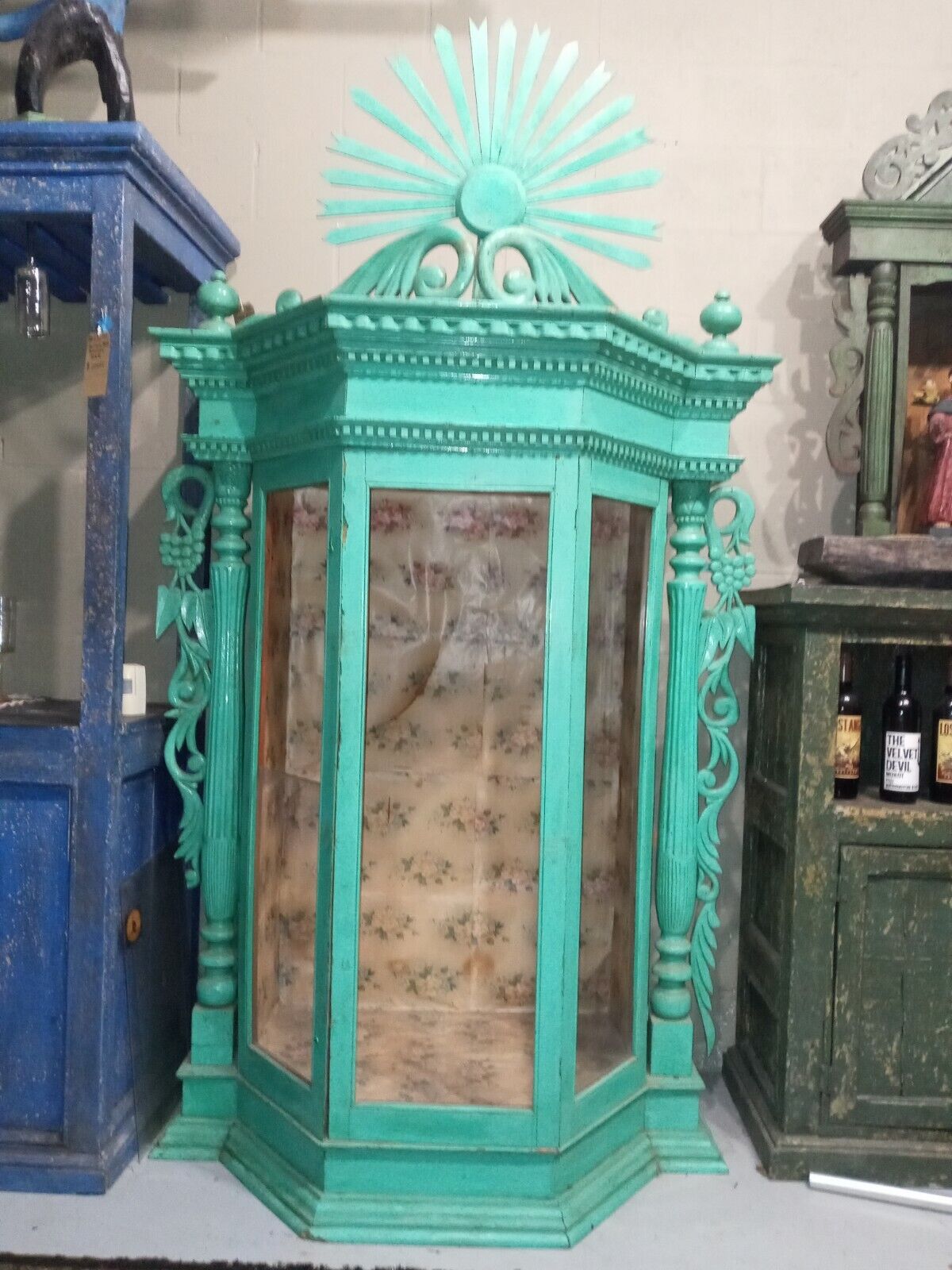 SHRINE NICHE LARGE ESCAPERATE 84in (7ft) Tall ANTIQUE  HOME  CHURCH  