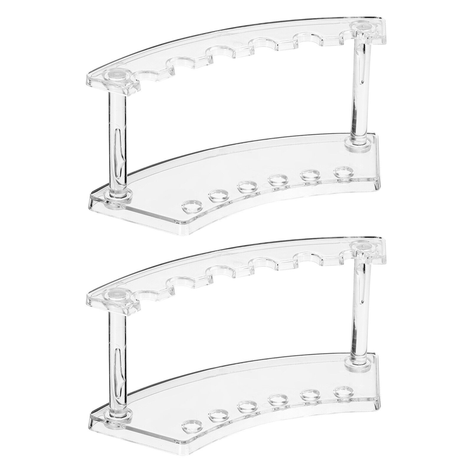 2 Pack Plastic Pen Holder, 6-Slot Acrylic Pen Display Stand Vertical Clear