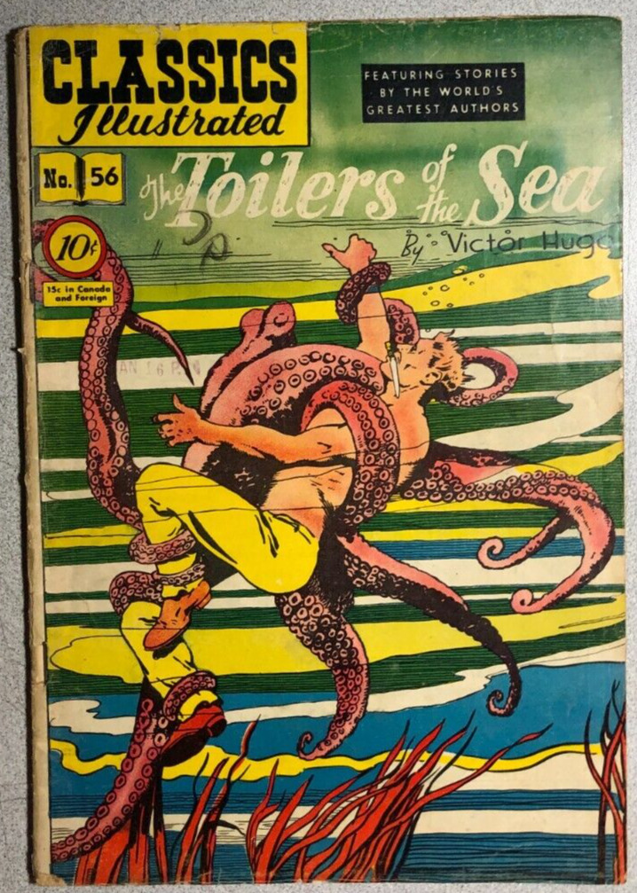 CLASSICS ILLUSTRATED #56 Toilers of the Sea by Victor Hugo (HRN 55) 1949 1st VG+