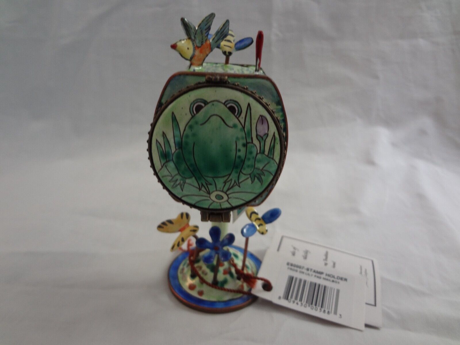 Kelvin Chen 2001 Frog On Lily Pad Mailbox Stamp Holder