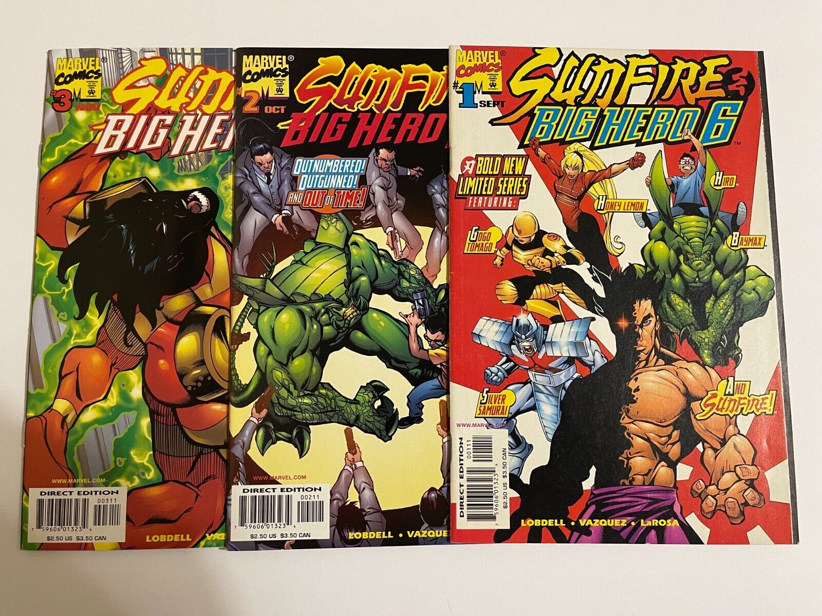 Sunfire and Big Hero 6 #1-3 (1998) Marvel Comics Complete Set