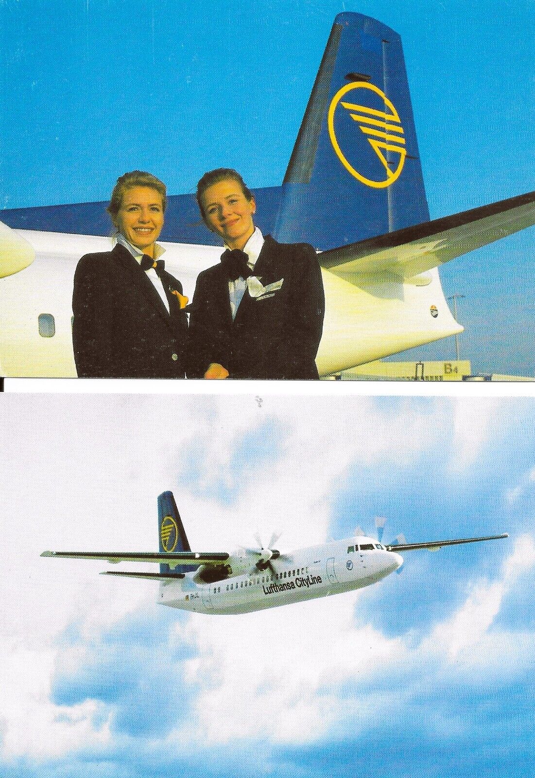 LUFTHANSA 2 CITYLINE Airline issued Postcards, Flight Attendants