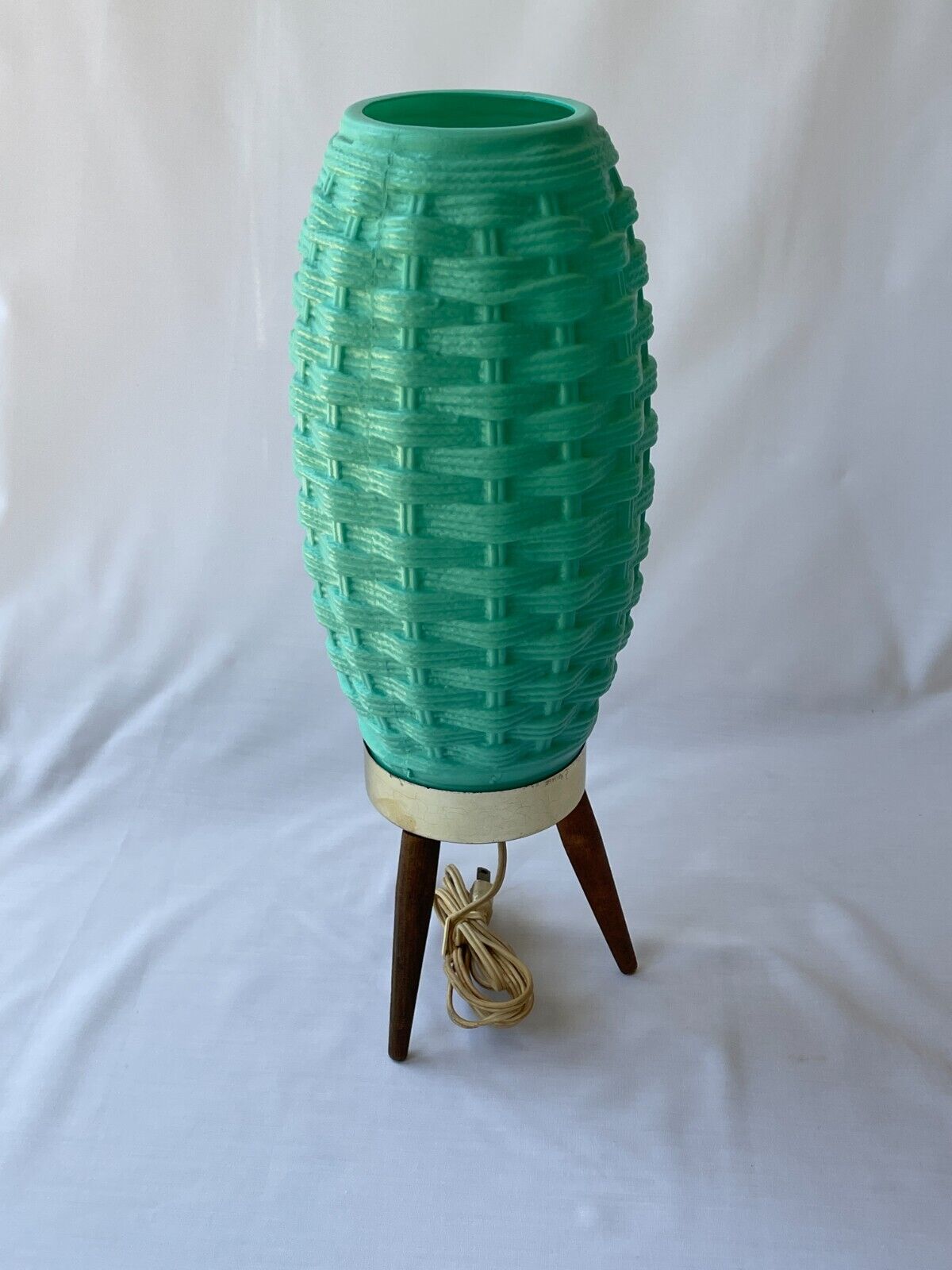 Mid Century Turquoise Beehive Atomic Retro Vintage Lamp ~Works~  #1 of 2