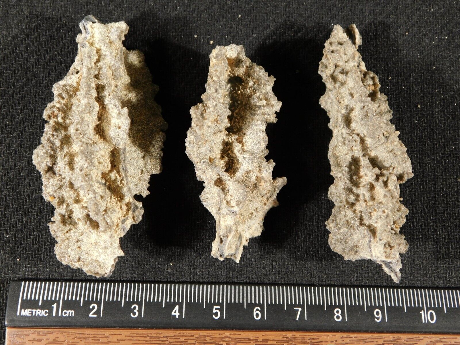 Lot of Three larger 100% Natural FULGURITE s or Petrified Lighting 13.0gr