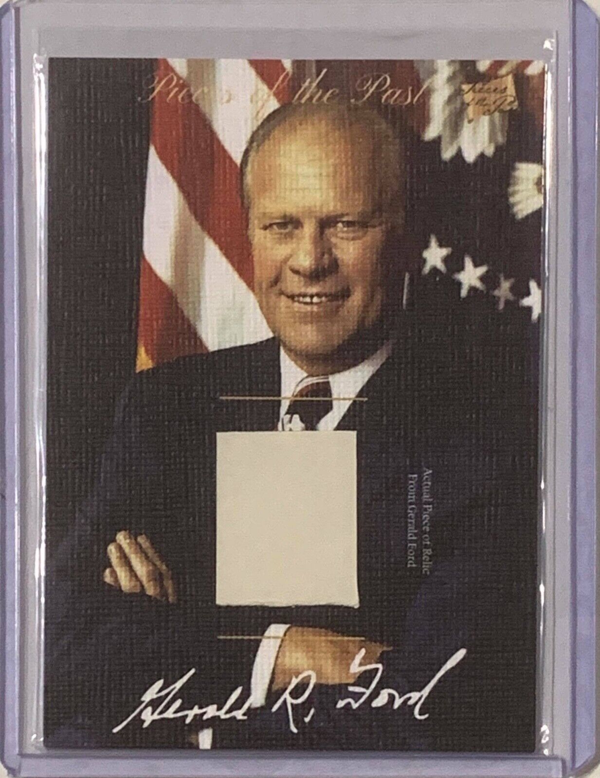 GERALD FORD RELIC PATCH CARD 2018 BAR PIECES OF THE PAST 38th U.S. PRESIDENT COA