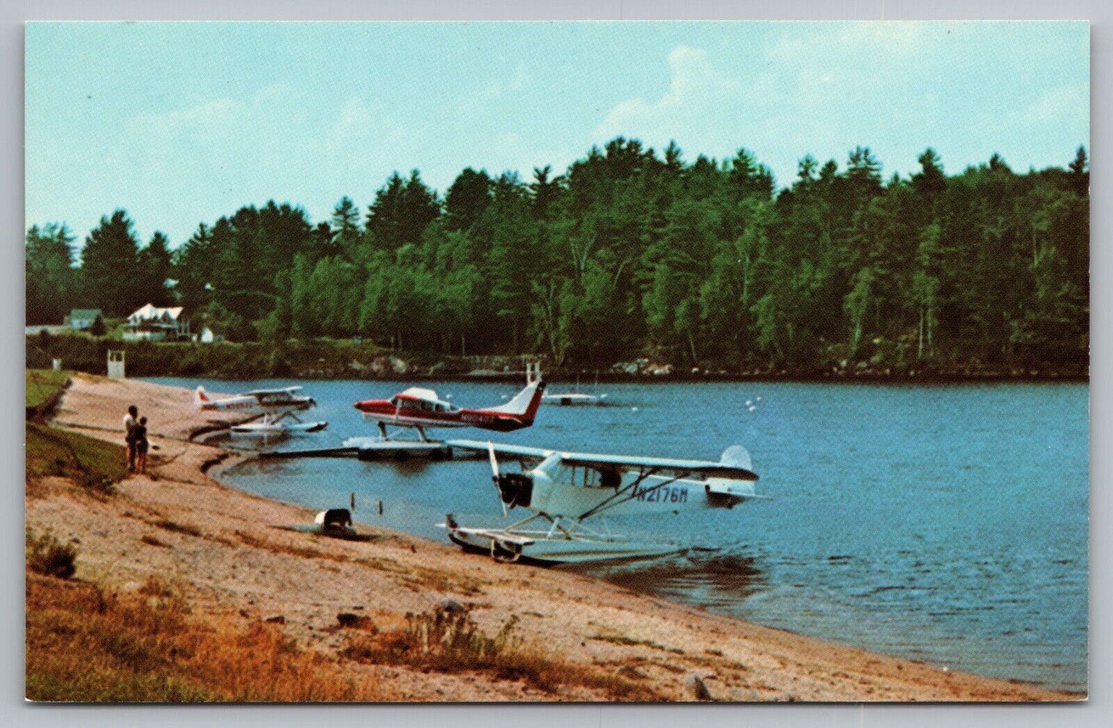 Postcard Seaplanes Long Lake New York Cessna Float Planes Adirondack