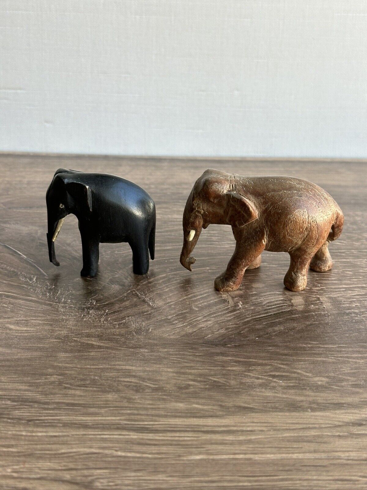 Vintage Miniature Wood Elephant Lot 