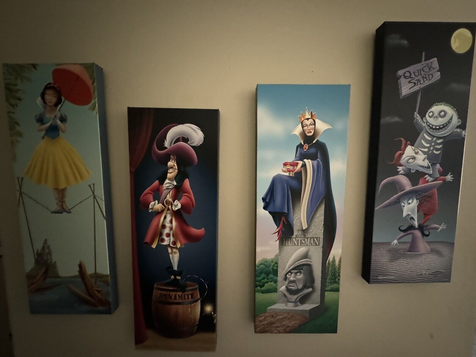 VERY RARE Disney Underground Haunted Mansion Stretch Painting Canvas Set Of 4