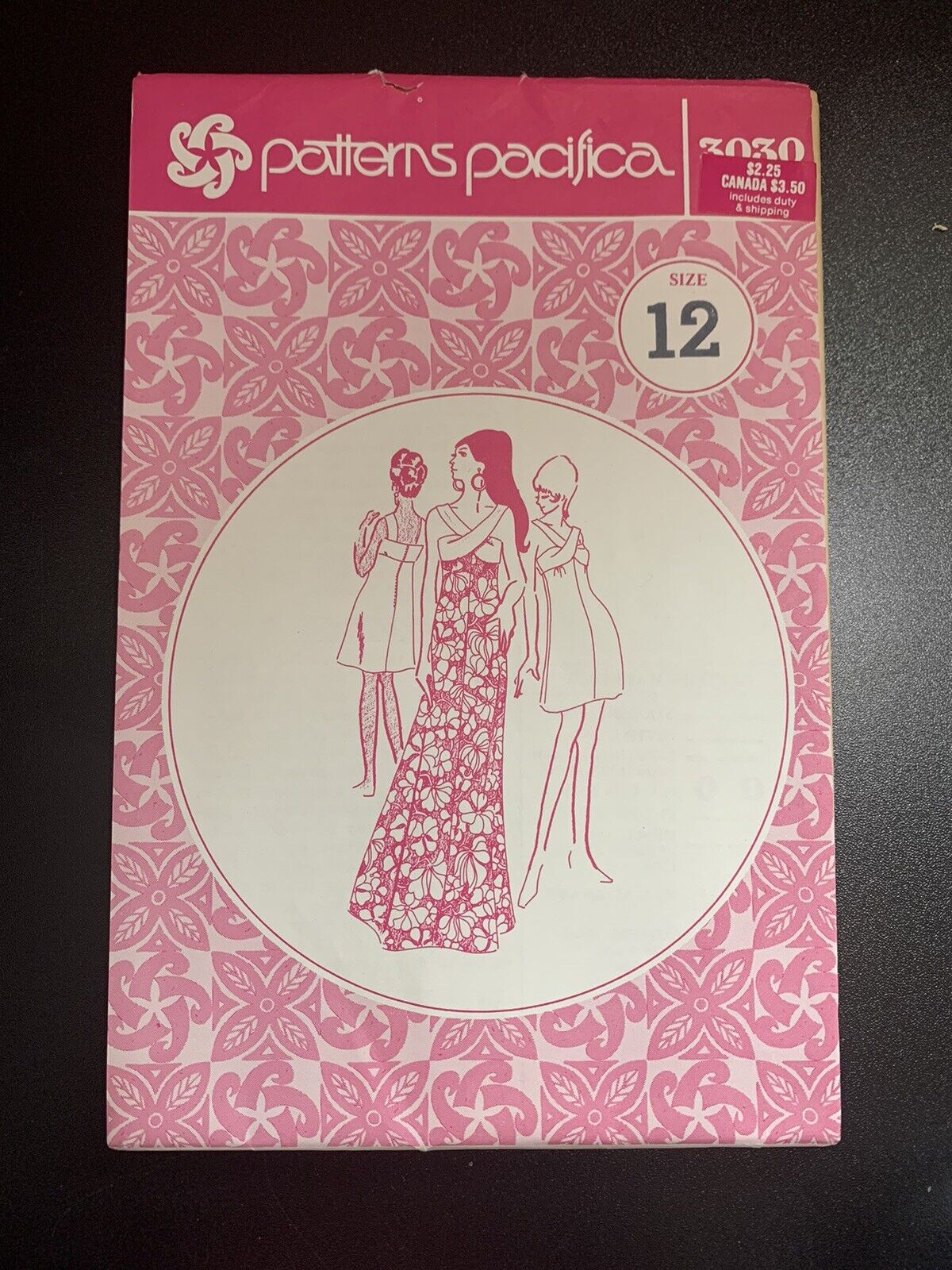 VTG 1970s BOHO Sewing Pattern PACIFICA #3030 Hawaiian Dress Size 12 Fact Folds