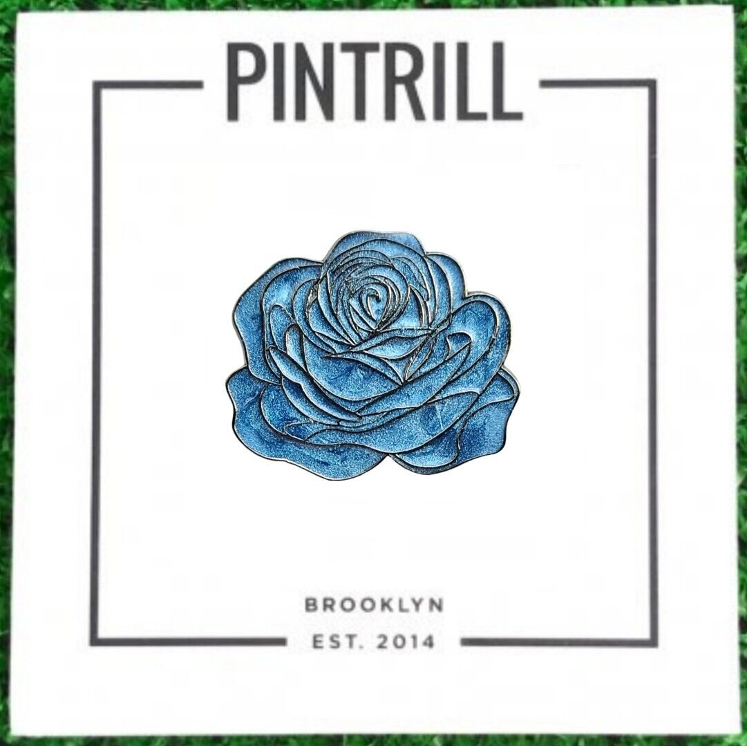⚡RARE⚡ PINTRILL Glittered Blue Rose Pin *BRAND NEW* 2016 LIMITED EDITION 🌹