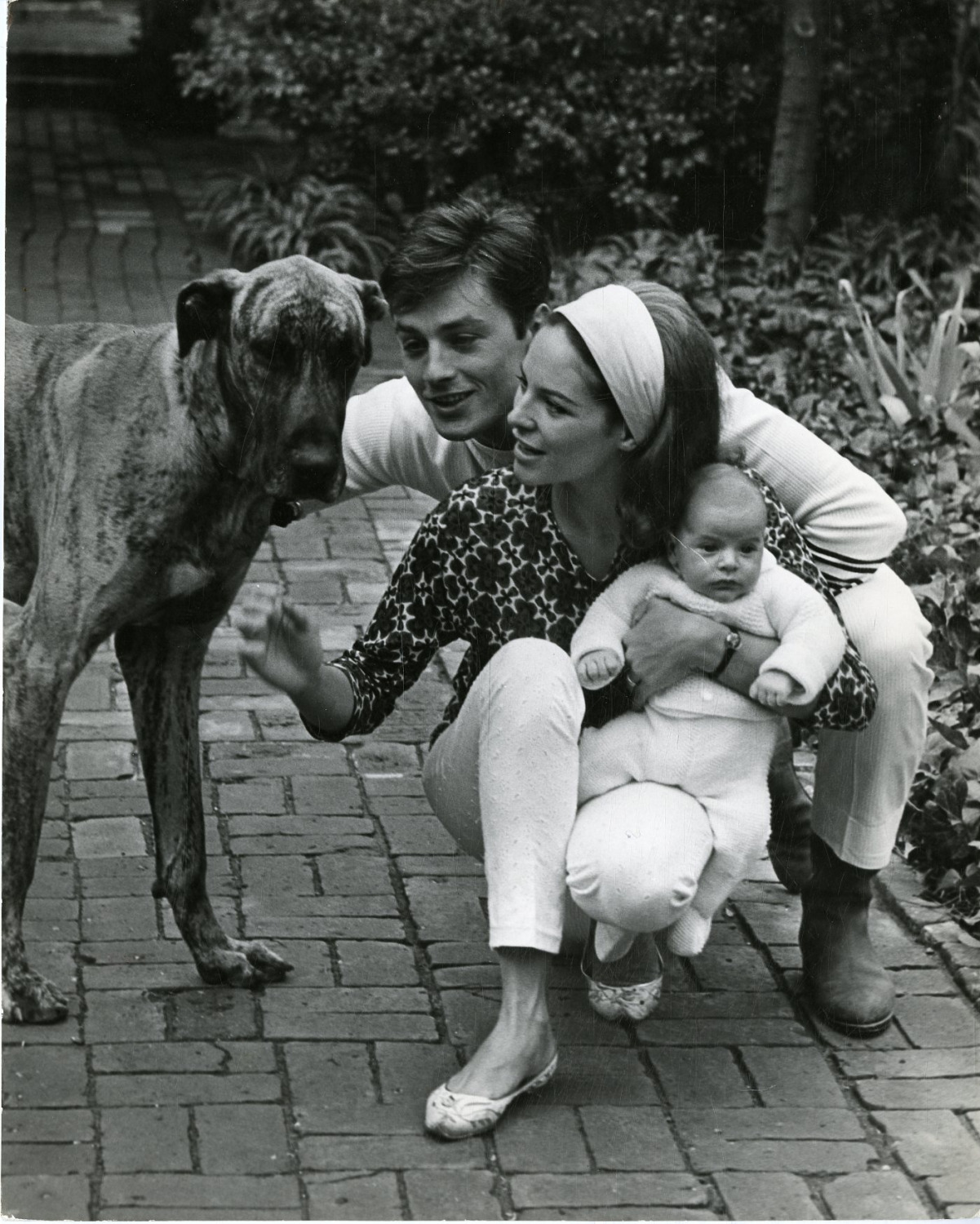 Alain Delon Family, 1960 Vintage Print Vintage Silver Print 22x28