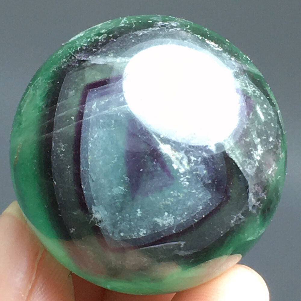 47g  NATURAL green  fluorite sphere quartz CRYSTAL  BALL HEALING