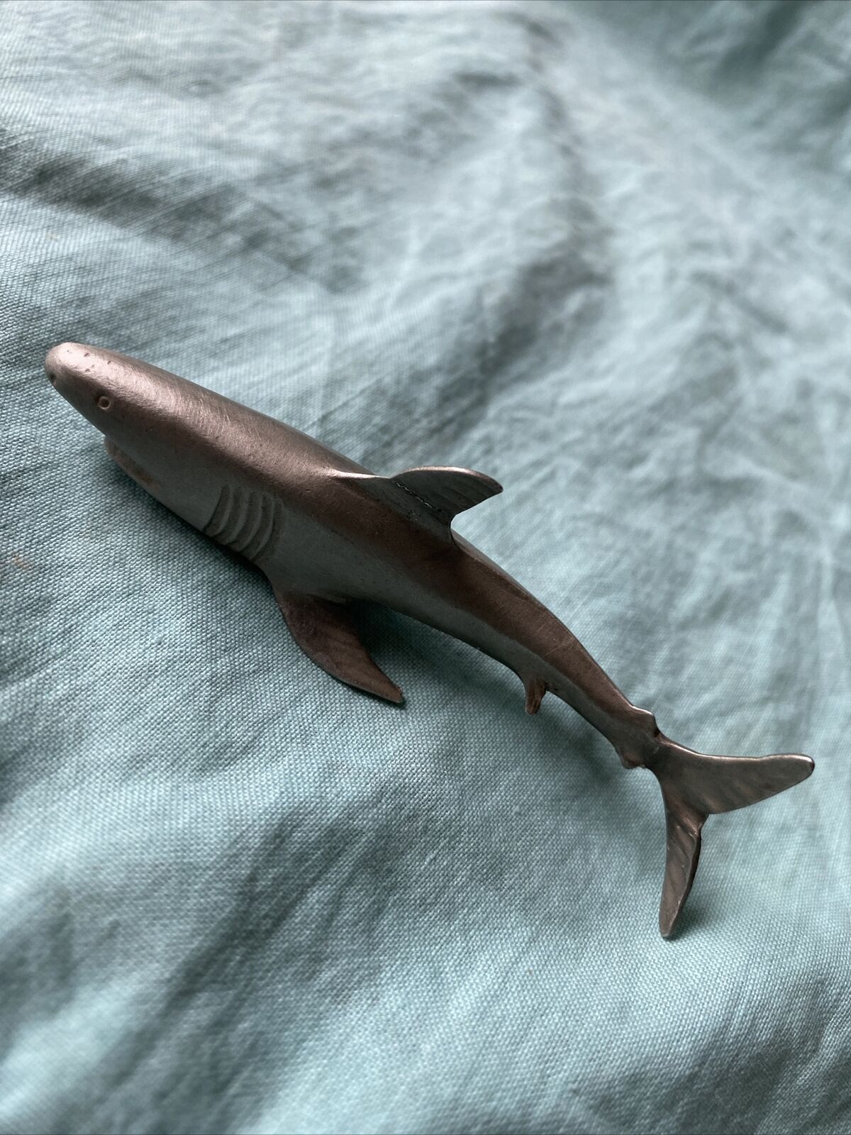 Vtg 1975 PEWTER Shark Large 6” Size Damaged Discounted