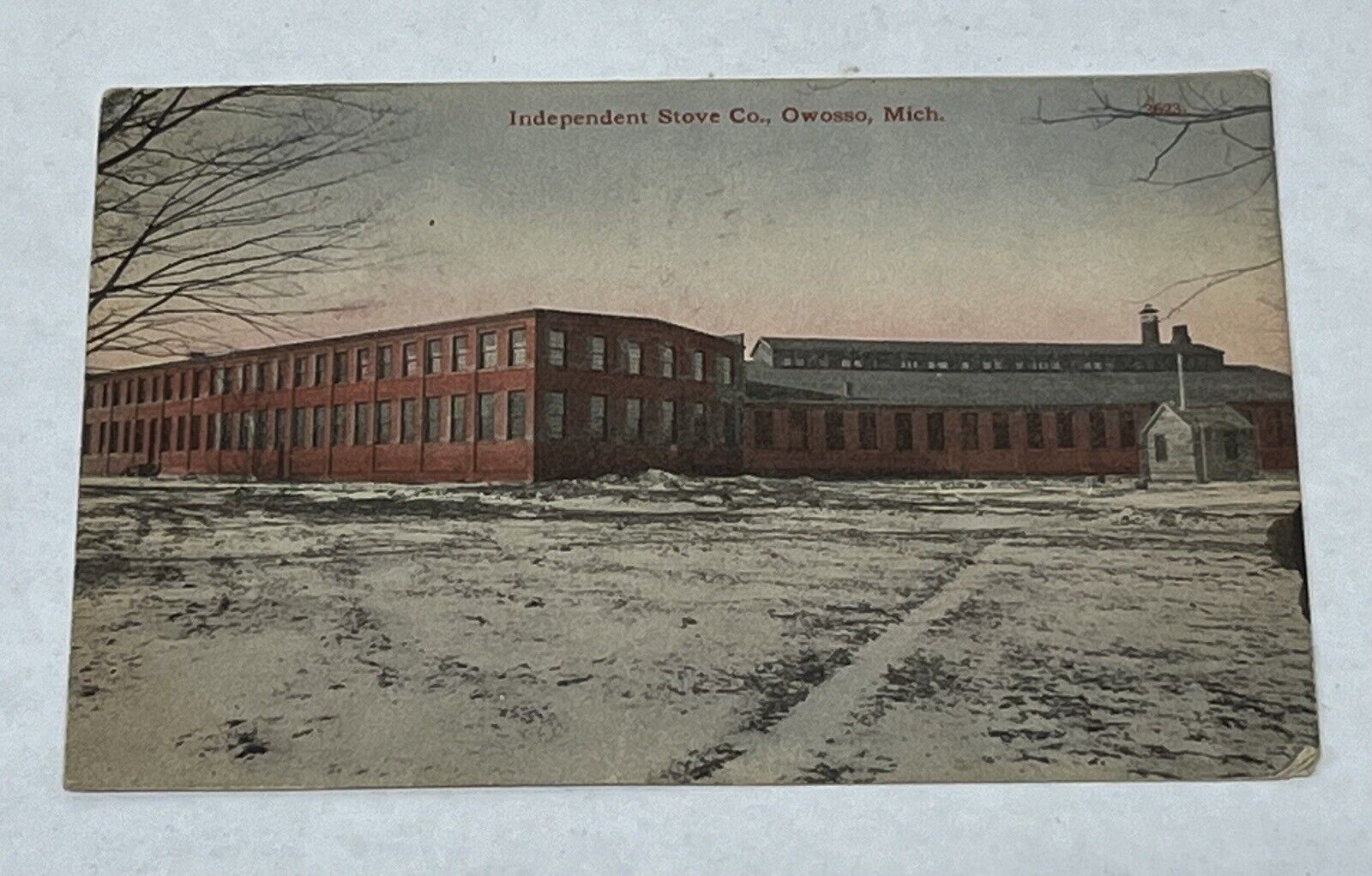1909 Independent Stove Company Factory Building Owosso Michigan Postcard MI