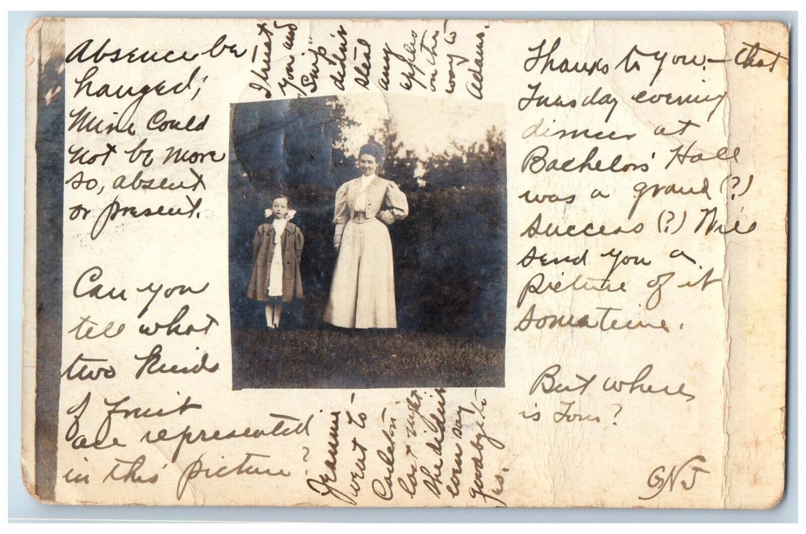 1907 Candid Woman Girl Dress West Concord Minnesota MN RPPC Photo Postcard