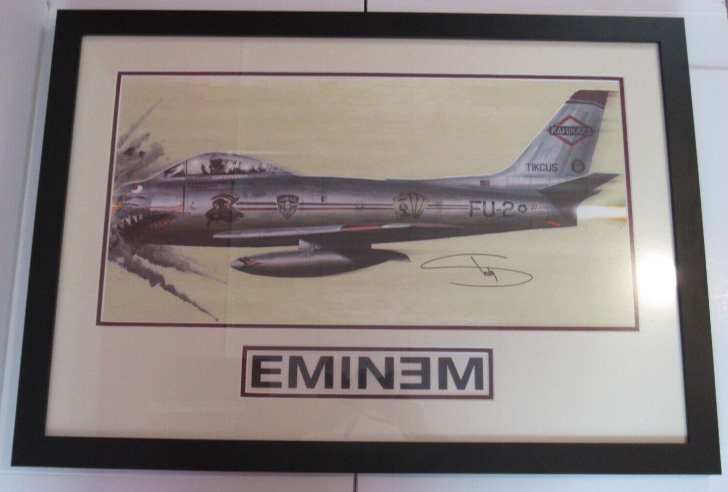 Eminem Hand Signed Autographed Custom Framed Kamikaze Lithograph 30 x 21 JSA COA