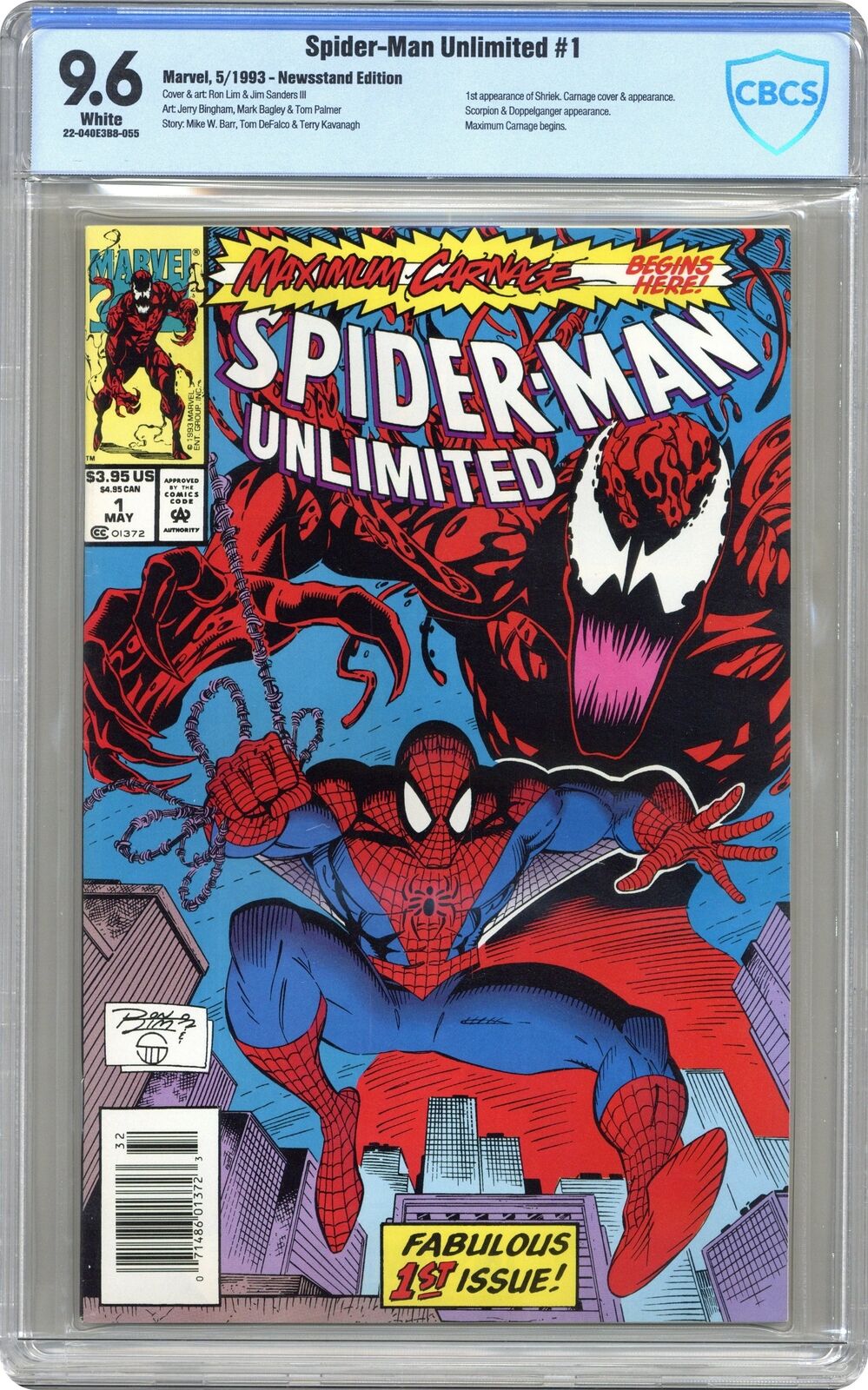 Spider-Man Unlimited 1N CBCS 9.6 Newsstand 1993 22-040E3B8-055