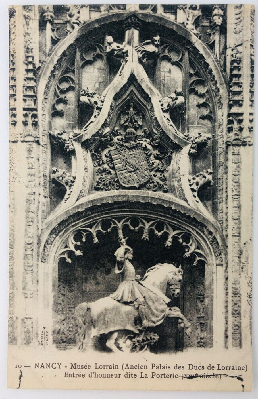 Vtg Nancy France Musee Lorrain Entree d\'honneur Dite La Porterie Postcard P125