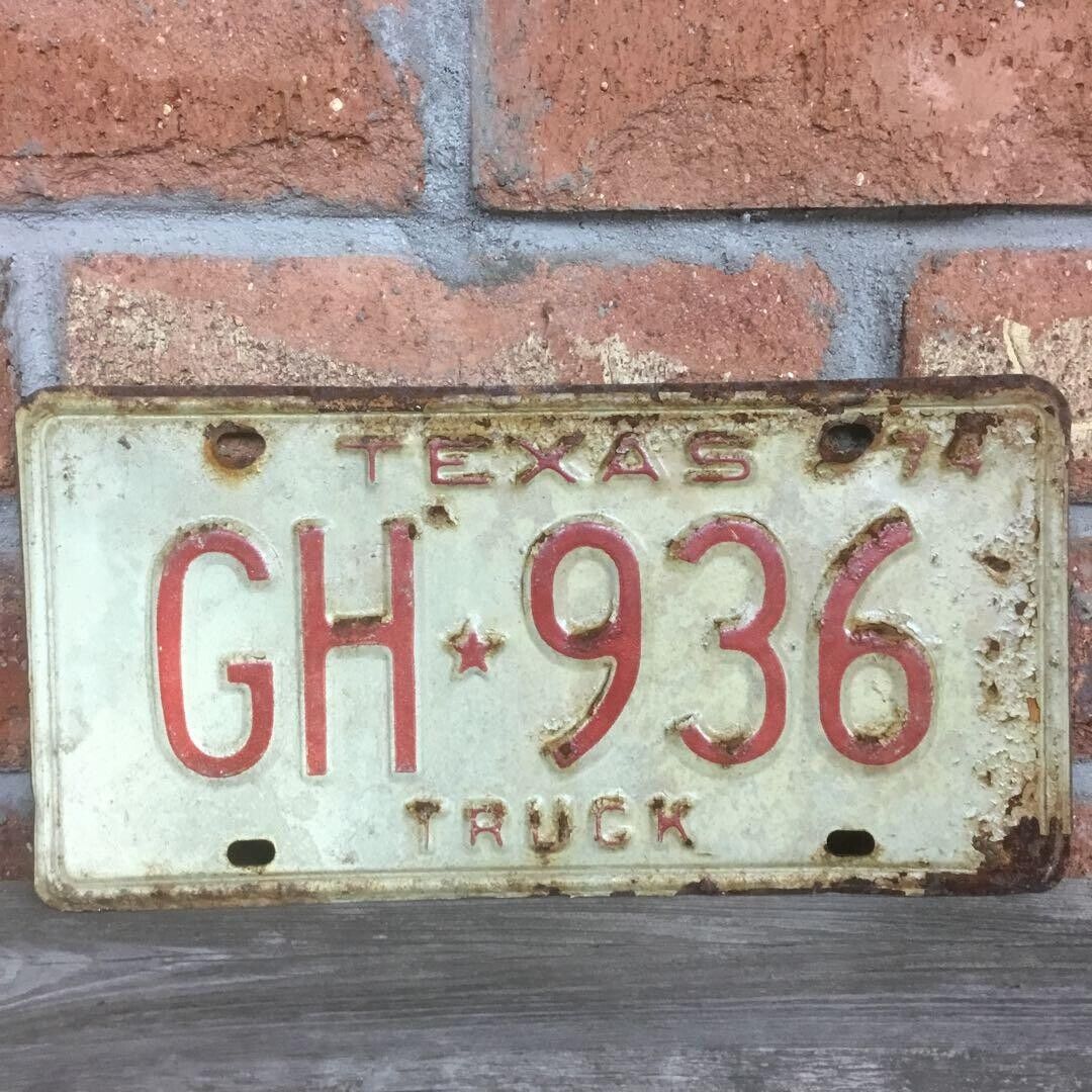 Vintage Antique 1974 Texas license plates Truck GH 936