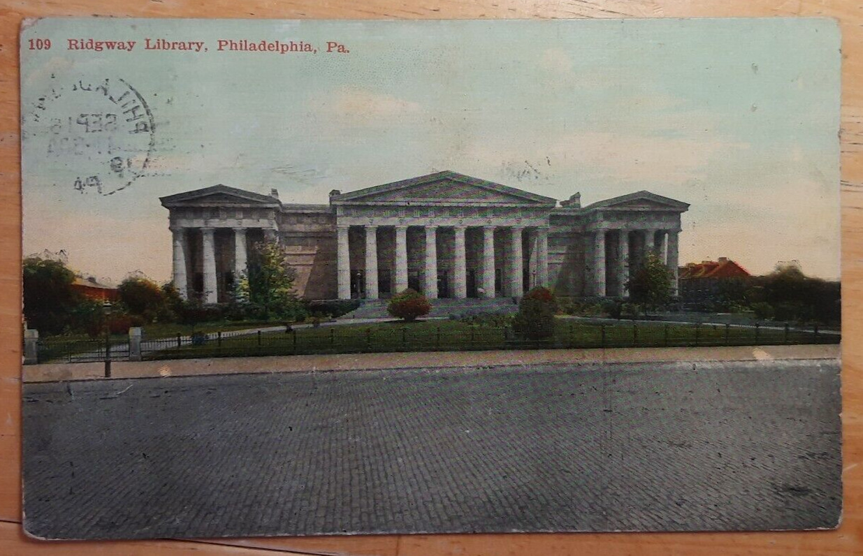 Postcard Philadelphia Pennsylvania Ridgway Library Building