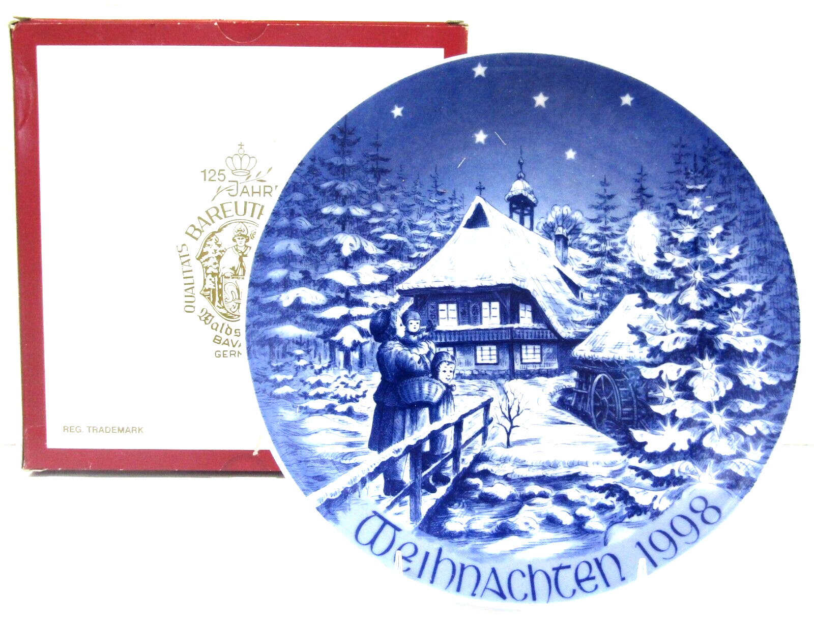 1998 Bareuther Bavaria Germany Weihnachten 1998 Christmas Plate and Box