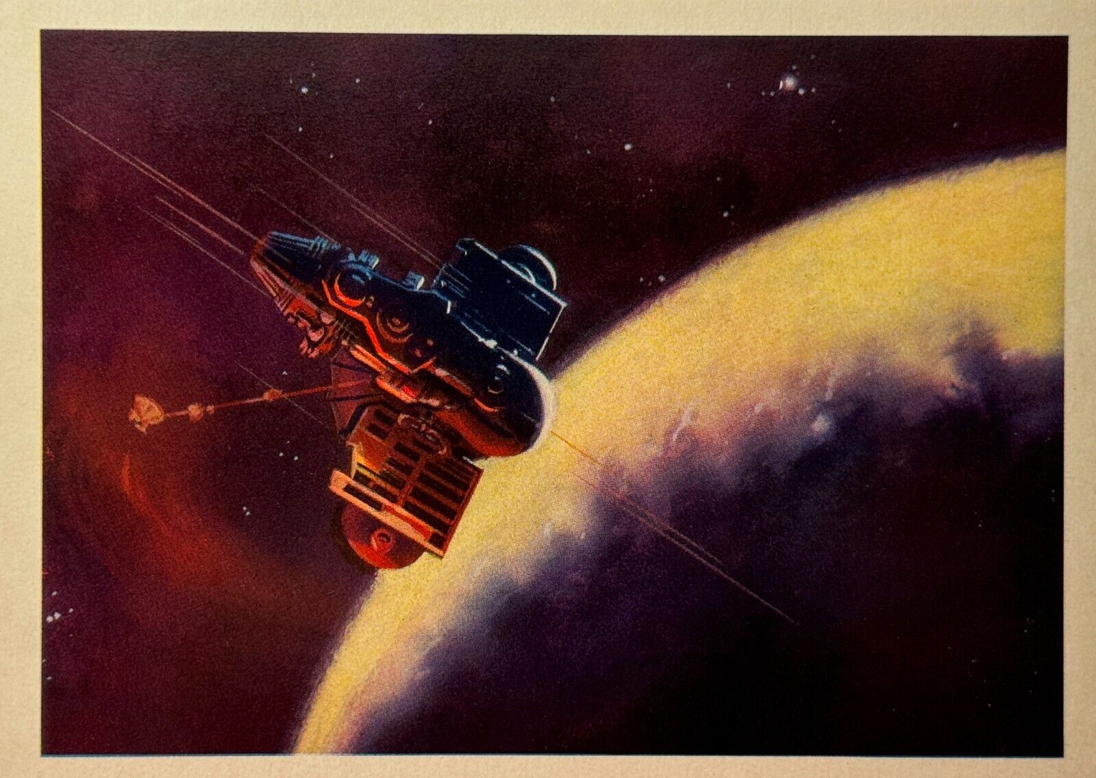 1971 Spaceship Planet of Mysteries Space Art Vintage Postcard