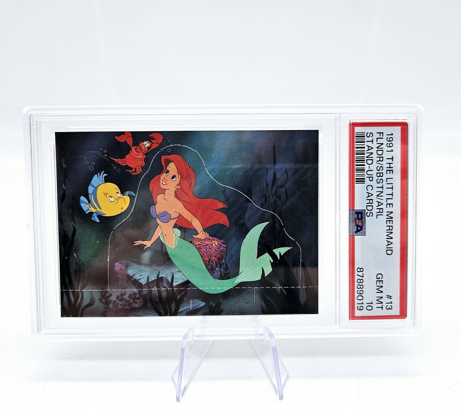 1991 Pro Set Disney Little Mermaid Ariel Flounder #13 StandUp Card PSA 10 Pop 1 
