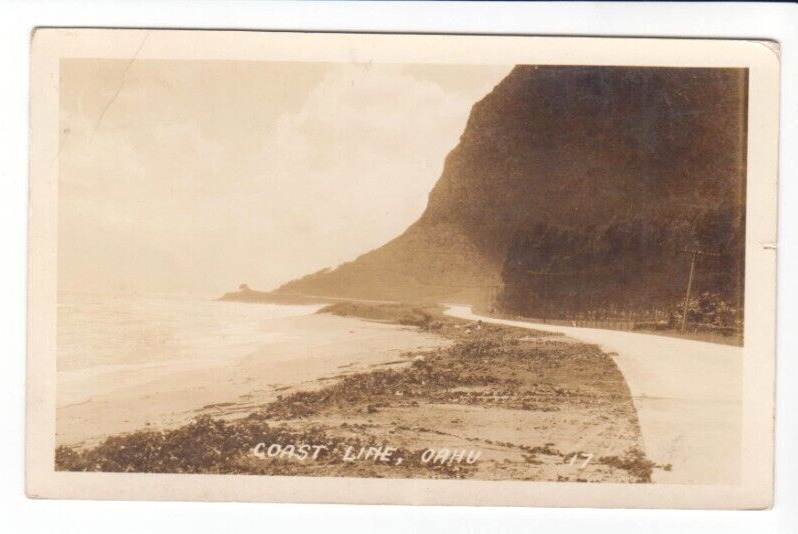 Postcard HI Oahu Hawaii Coast Line Road C.1924 Bear Photo Company G8