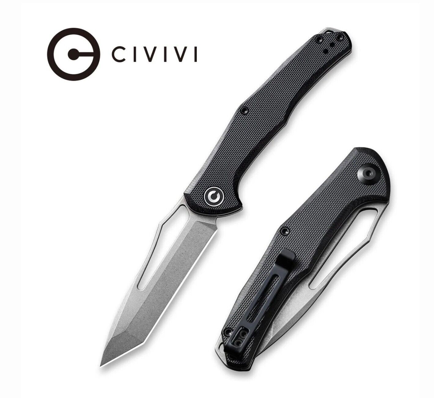 Civivi Fracture Slipjoint Black G10 Folding 8Cr14MoV Drop Point Knife 2008E