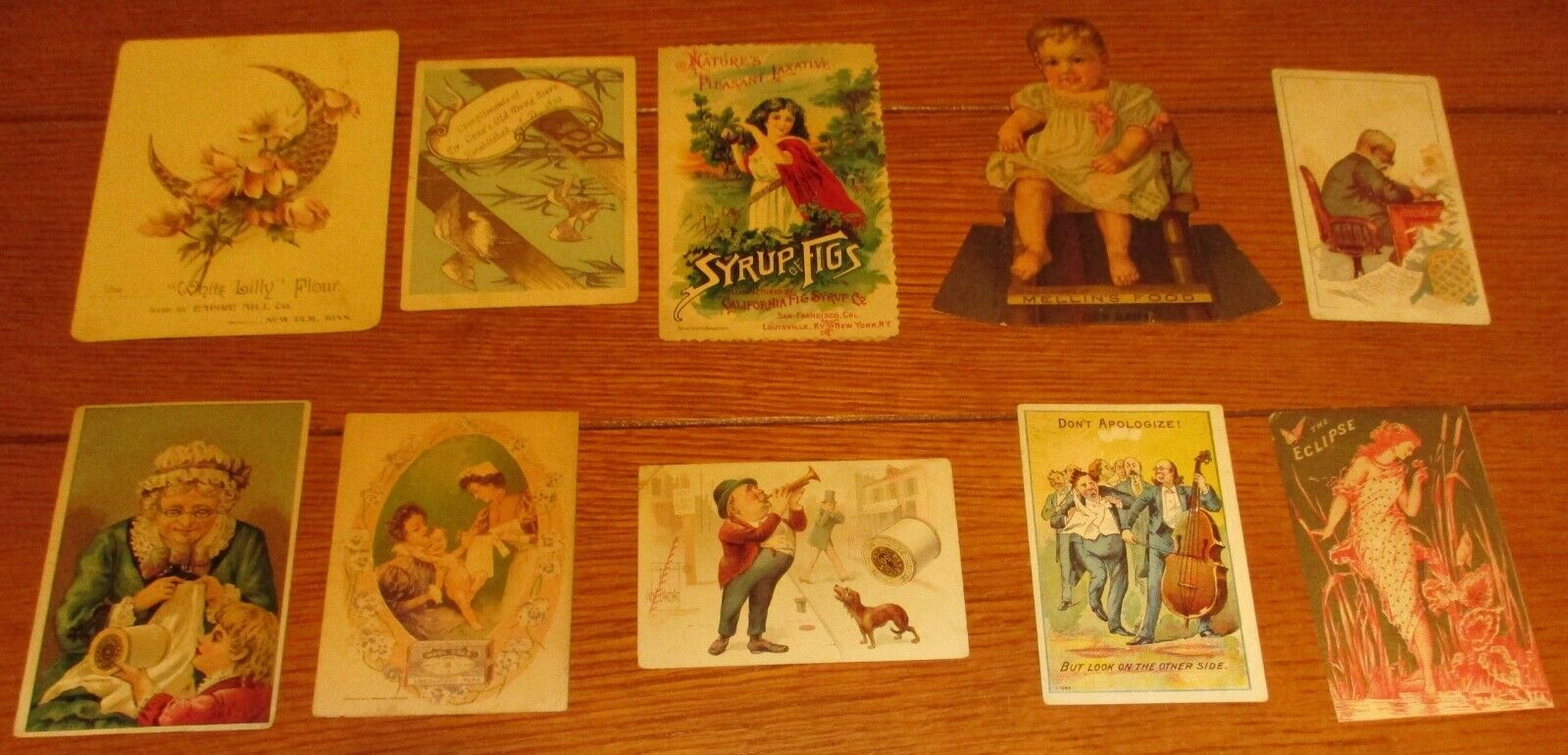 Vintage Advertising Card Lot (10 different) 1880's W/2 Calendars 1889 & 1890  #3