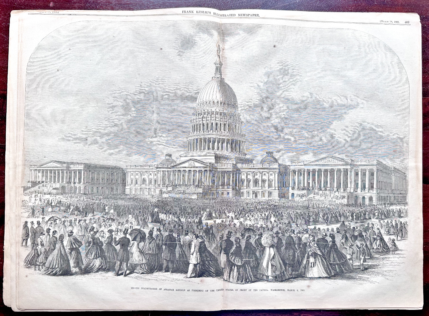 MARCH 18, 1865 FRANK LESLIE'S ILLUSTRATED NEWSPAPER, LINCOLN'S 2ND INAUGURATION