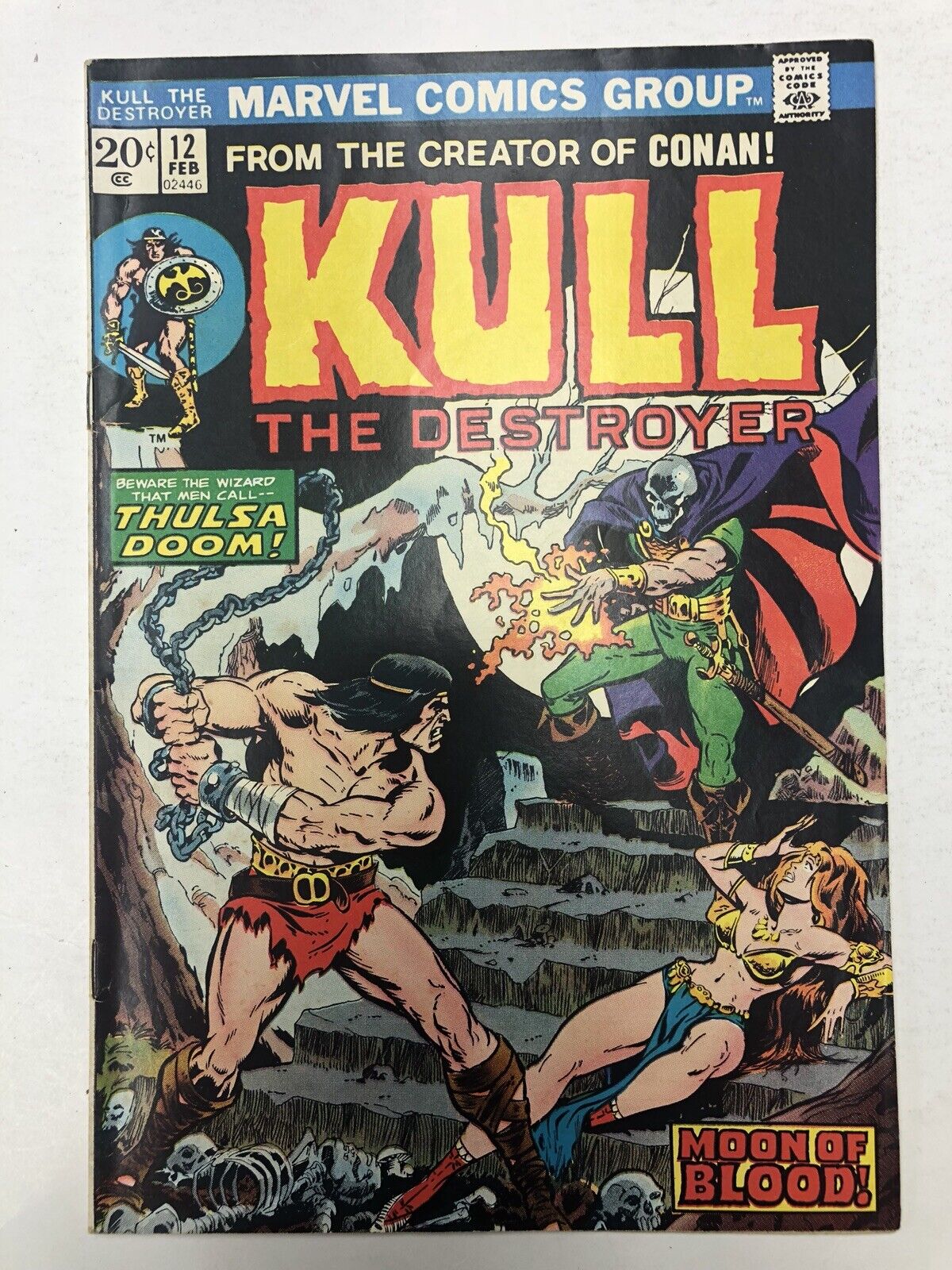 KULL THE DESTROYER #12 FN/VF 1974 Bronze Age Marvel Comics