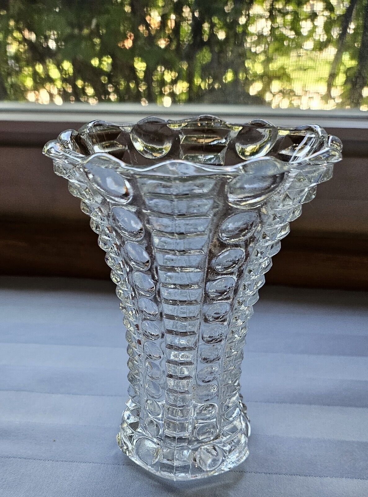 Indian Glass Mayflower Vase Vintage