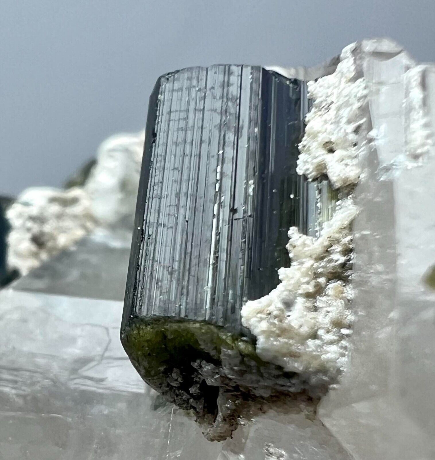 90 Carats Green Tourmaline Crystal On Matrix From Badakhshan, Afghanistan