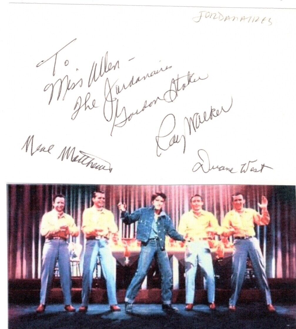 The Jordanaires signed card  Elvis Presley background singers
