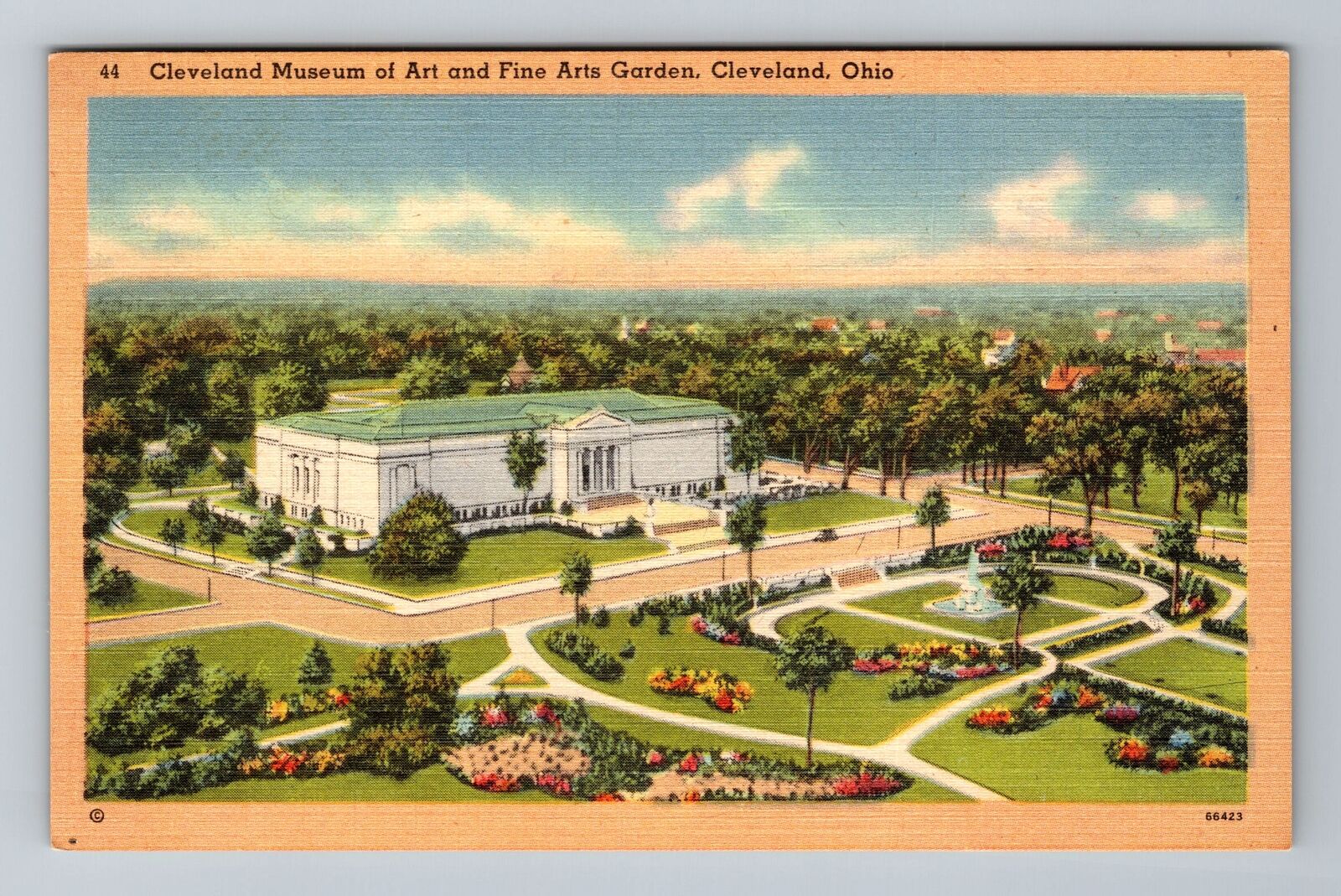 Cleveland OH-Ohio, Museum of Art, Fine Arts Garden, Antique Vintage Postcard