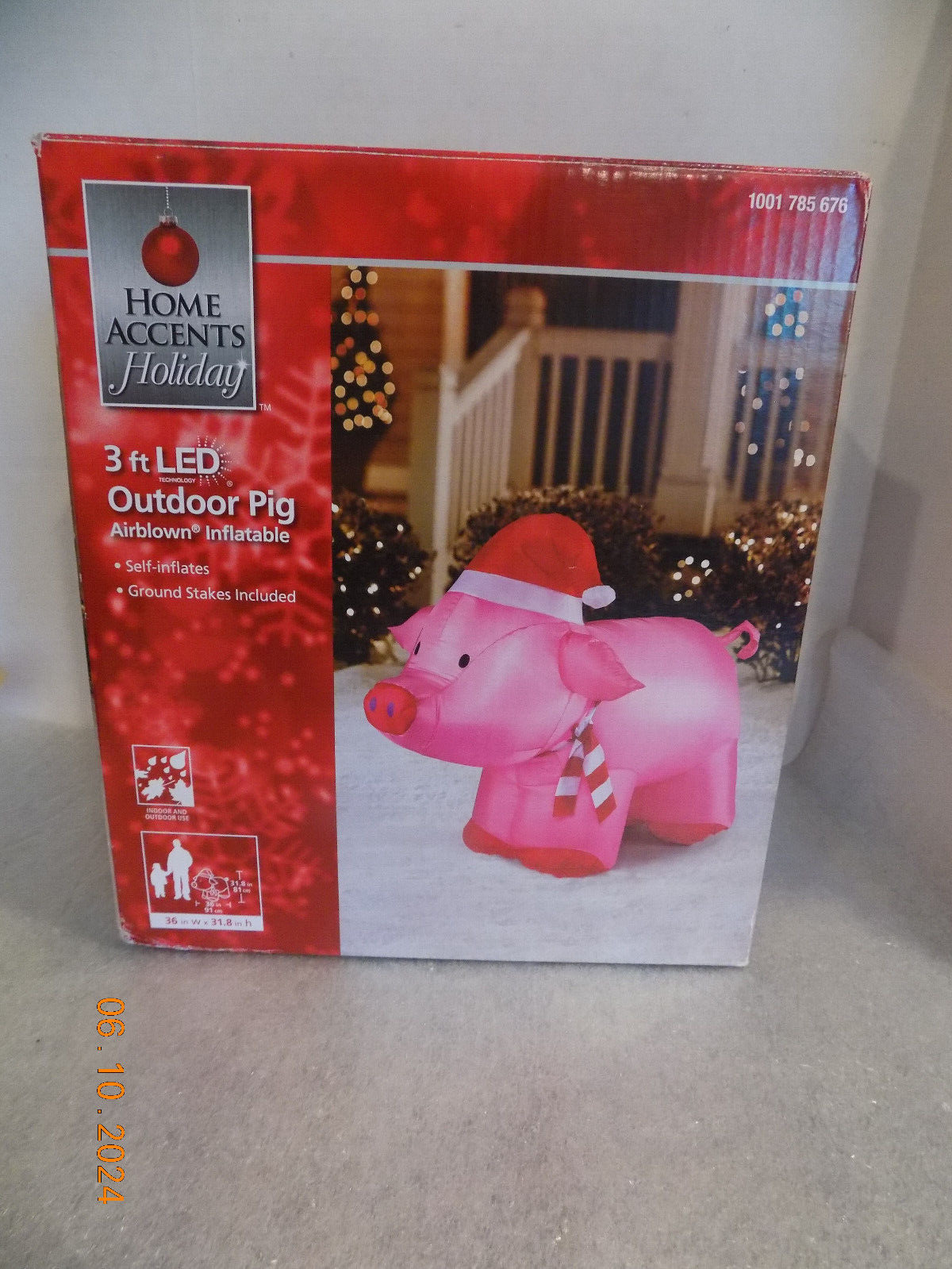 Gemmy Home Accents Holiday 3' LED Outdoor Pig Airblown Inflatable - NEW
