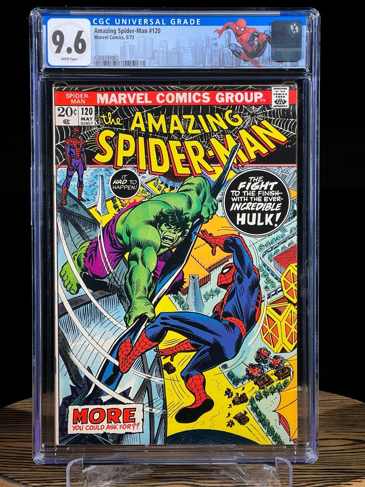 AMAZING SPIDER-MAN #120 May 1973 CGC 9.6 White Pages Hulk Battle KEY ISSUE