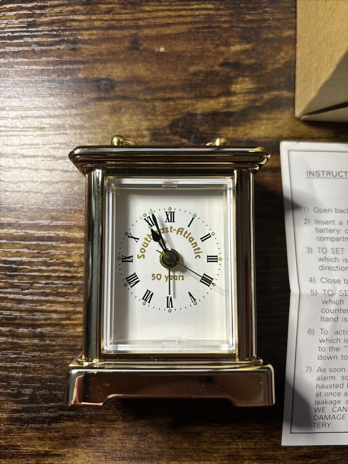 Vintage Linden Gold Quartz Alarm Clock #979