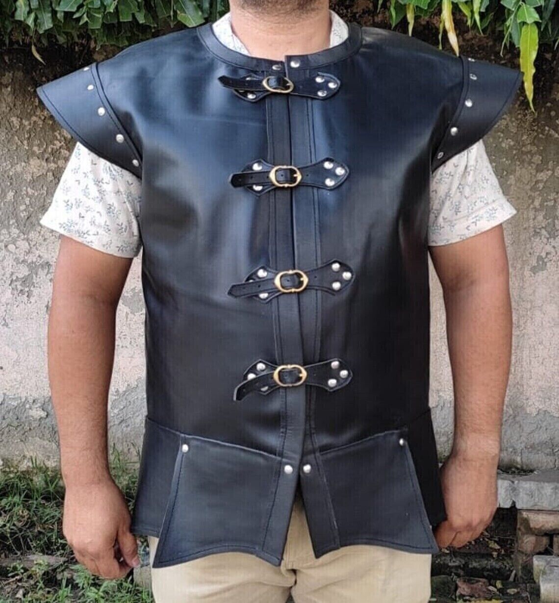 Weekend Sale Viking Genuine Leather Jerkin Larp Cosplay Costume Body Armor SCA