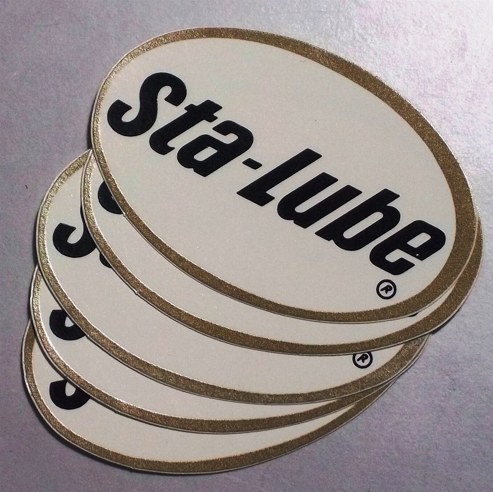 Sta-Lube Vintage Sticker Set of 5 - Classic Design - Small Oval