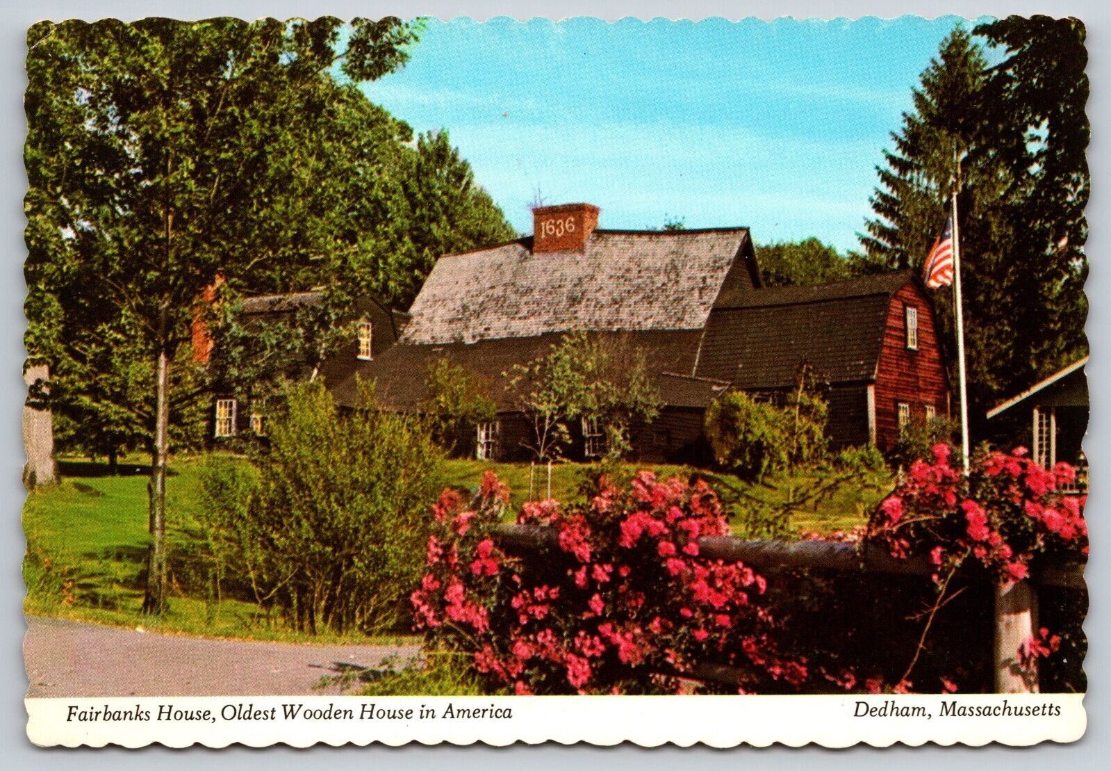 Postcard Massachusetts Dedham Fairbanks House 12V