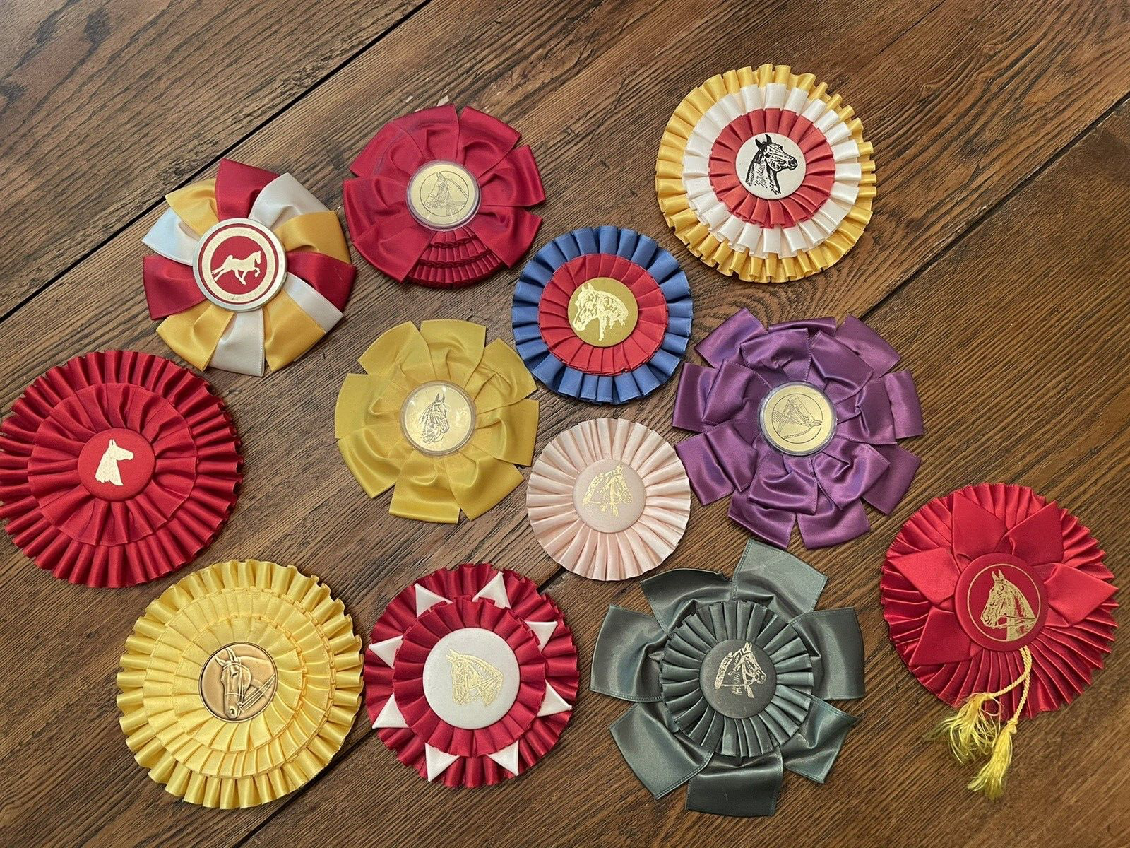 Lot of  (12)  Equestrian Horse Show Competitions Ribbons Awards