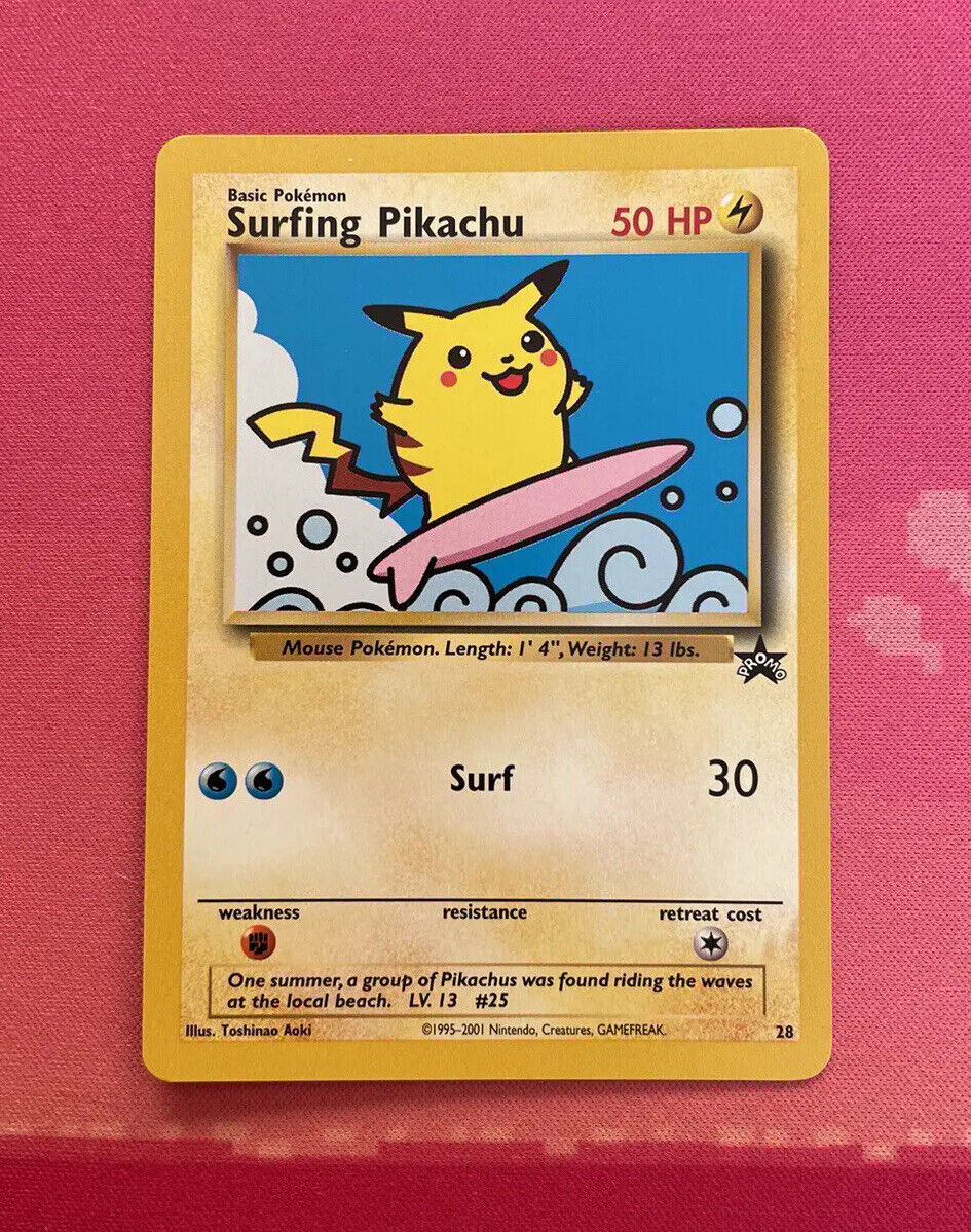 Pokemon Card Surfing Pikachu 28 Black Star Promo Near Mint