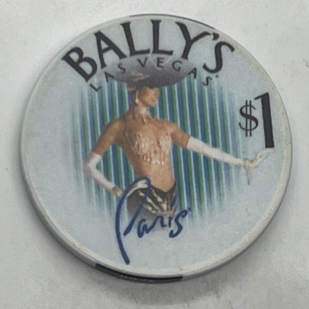 Paris / Bally's Casino - Nevada Las Vegas $1 Gaming Chip - Showgirl - 2002