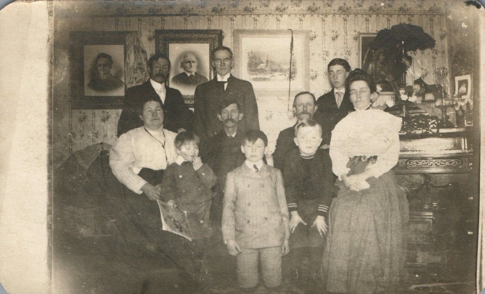 1909 Family Real Photo Postcard