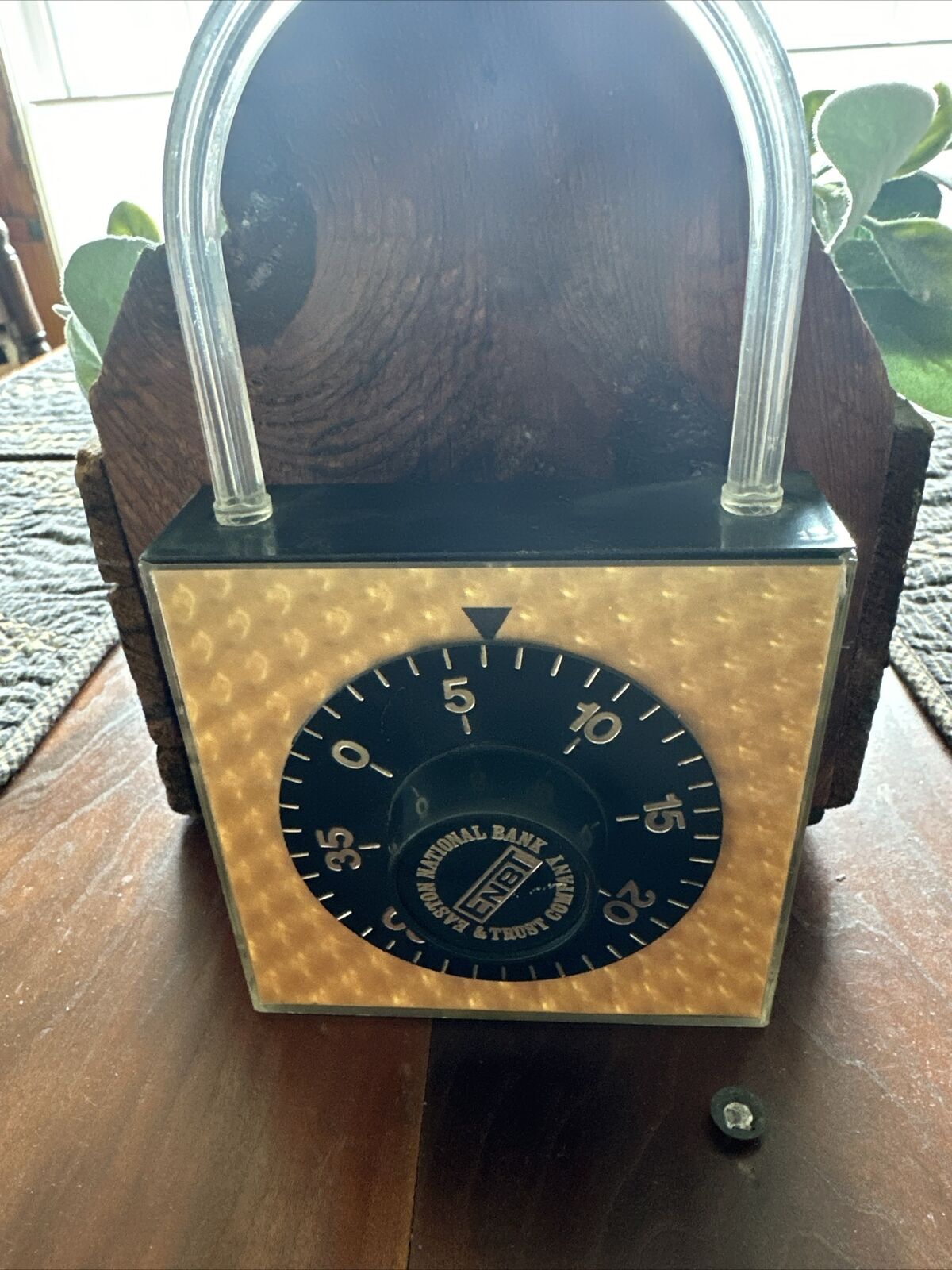 Rare HTF Vintage Easton National Bank & Trust Padlock Style Coin Bank Giveaway