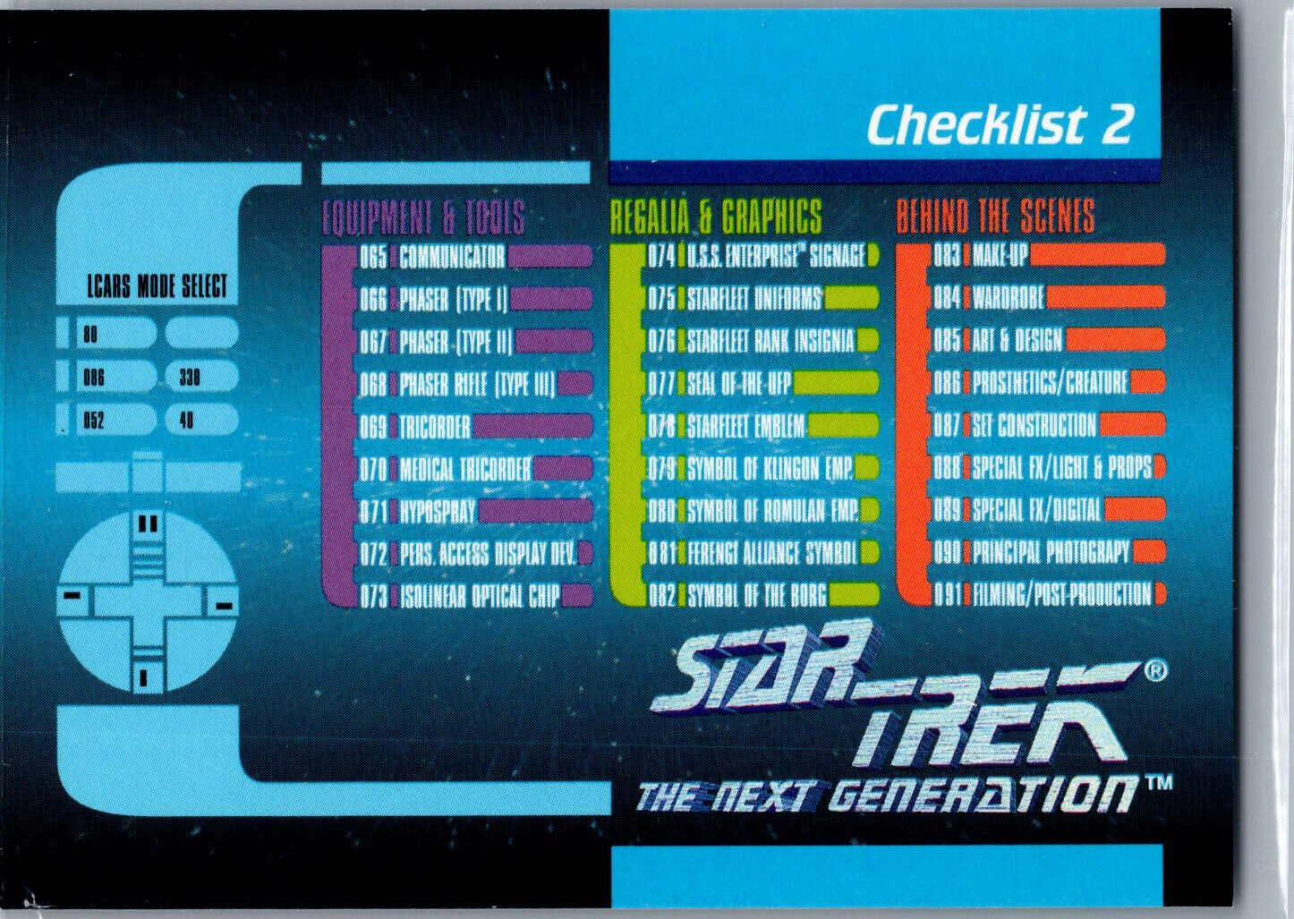 1992 Impel Star Trek The Next Generation: #120 Checklist 2