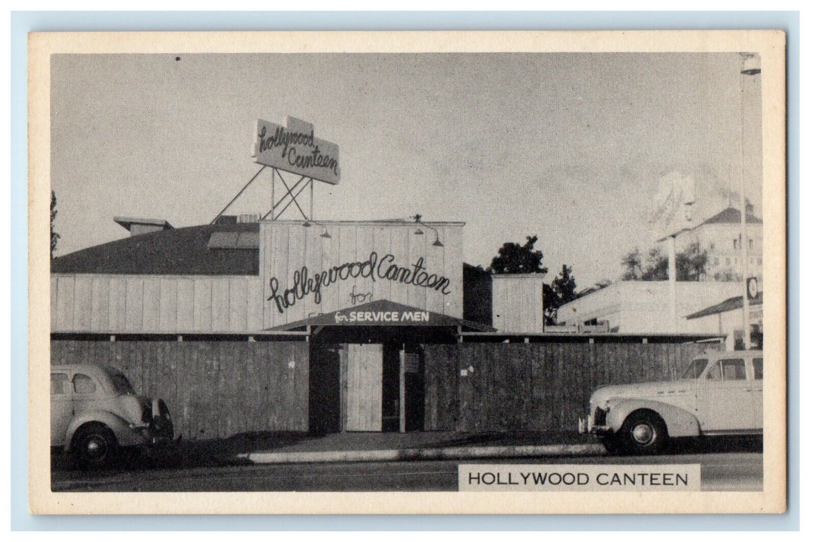 Hollywood Canteen For Service Men Cars California CA Unposted Vintage Postcard