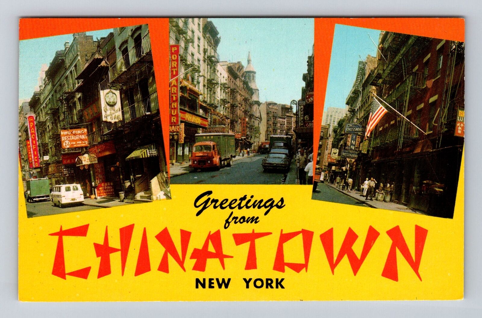 New York City NY-General Greetings Chinatown, Antique, Vintage Souvenir Postcard